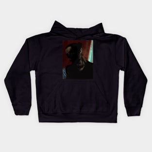 Special processing. Dark mystic king, death itself. Very strong guy, portrait. Head and neck. Red, blue and green. Kids Hoodie